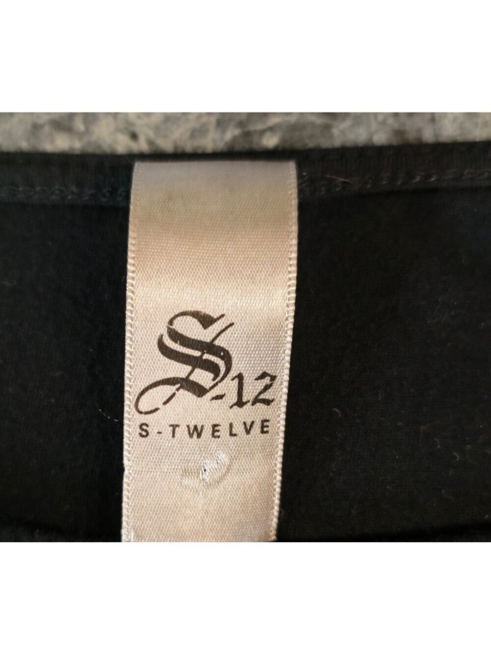 S-Twelve Womens S Rhinestone Tee Black Embellished Angel Wings Zip Cut Slv Hip - Picture 5 of 6